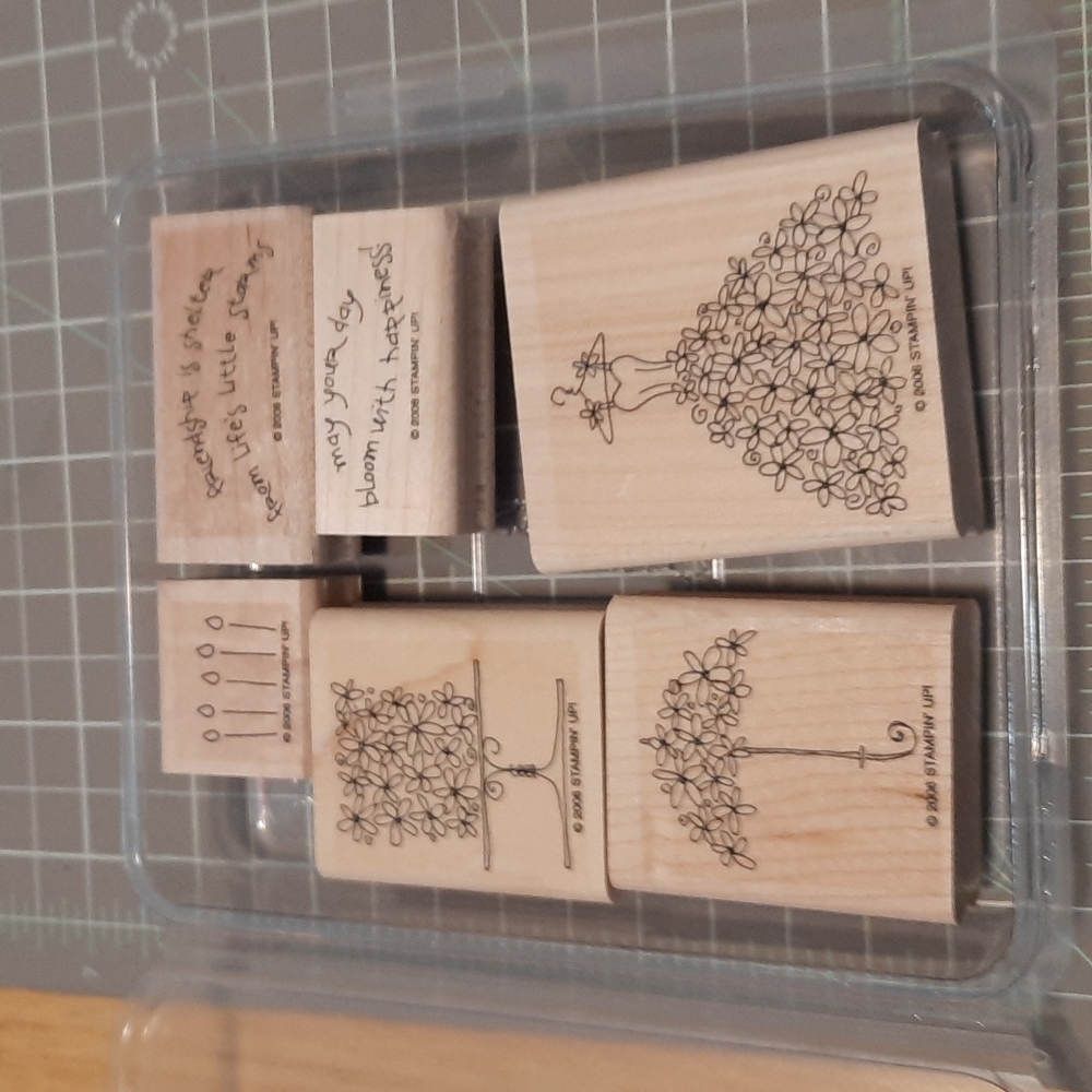 Blooming with Happiness rubber Stampin Up set of 6